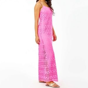 lilly pulitzer avalon maxi knit lace dress large